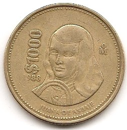  Mexico 1000 Peso 1988  #120   
