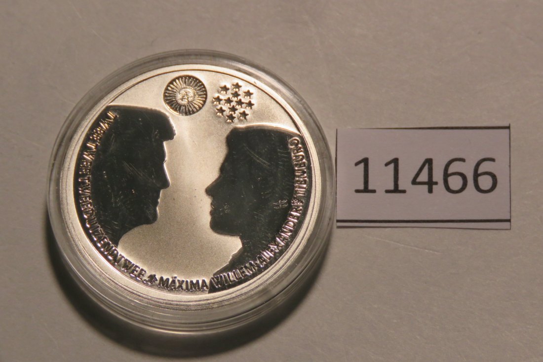  11466 Niederlande 2002 - 10 Euro - Willem + Maxima - 17,8 g SILBER 0.925   