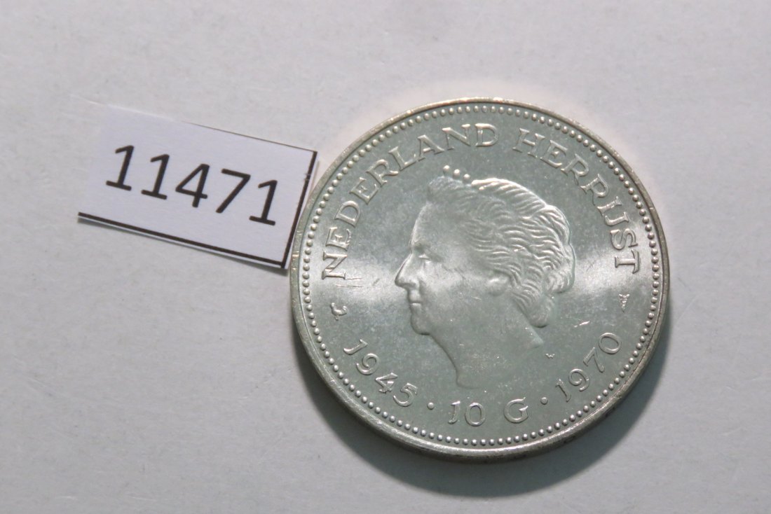  11471 Niederlande 1970 - 10 Gulden  - 25,0 g SILBER 0.720   