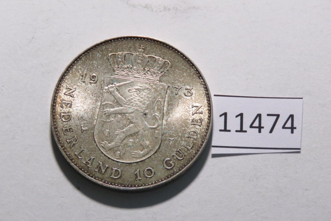  11474 Niederlande 1973 - 10 Gulden  - 25,0 g SILBER 0.720   