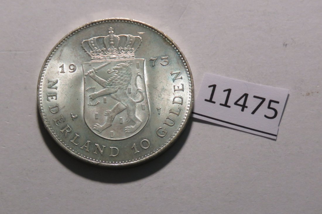  11475 Niederlande 1973 - 10 Gulden  - 25,0 g SILBER 0.720   