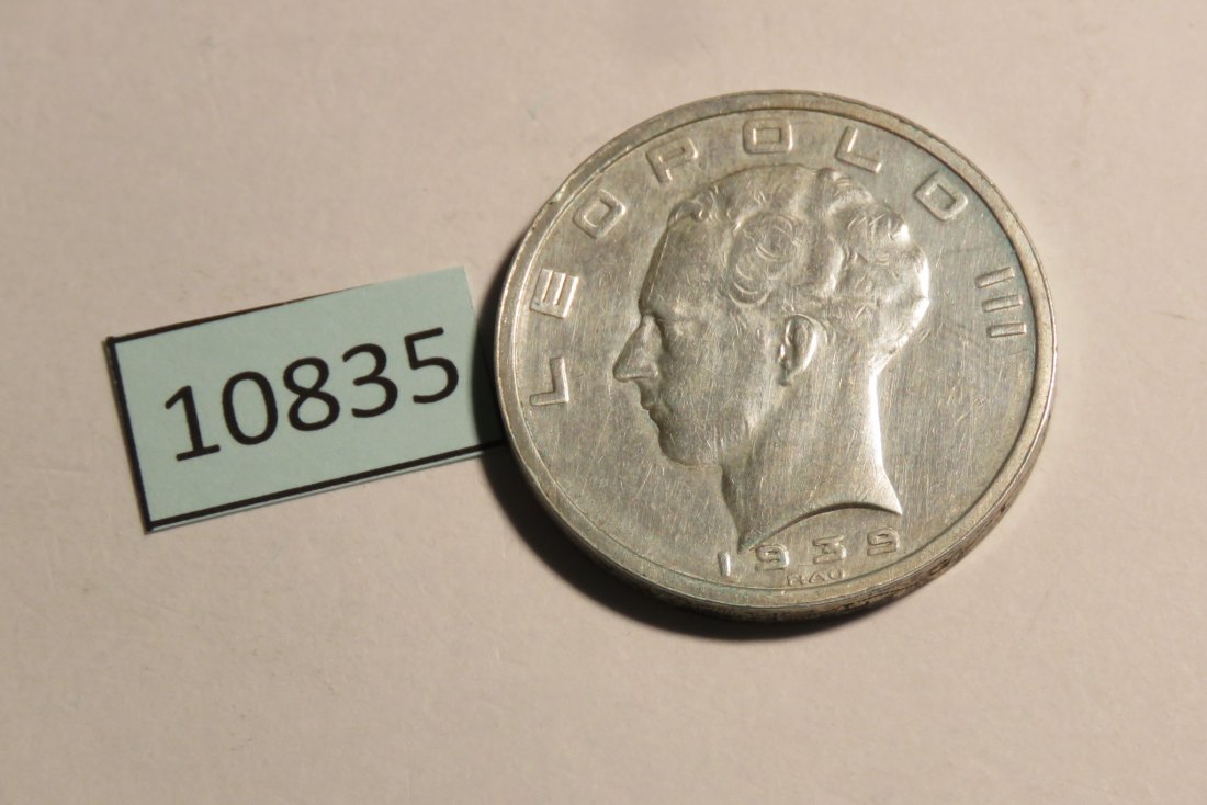  10835 Belgien 1939 - 50 Franc  - 20,0 g SILBER 0.835   