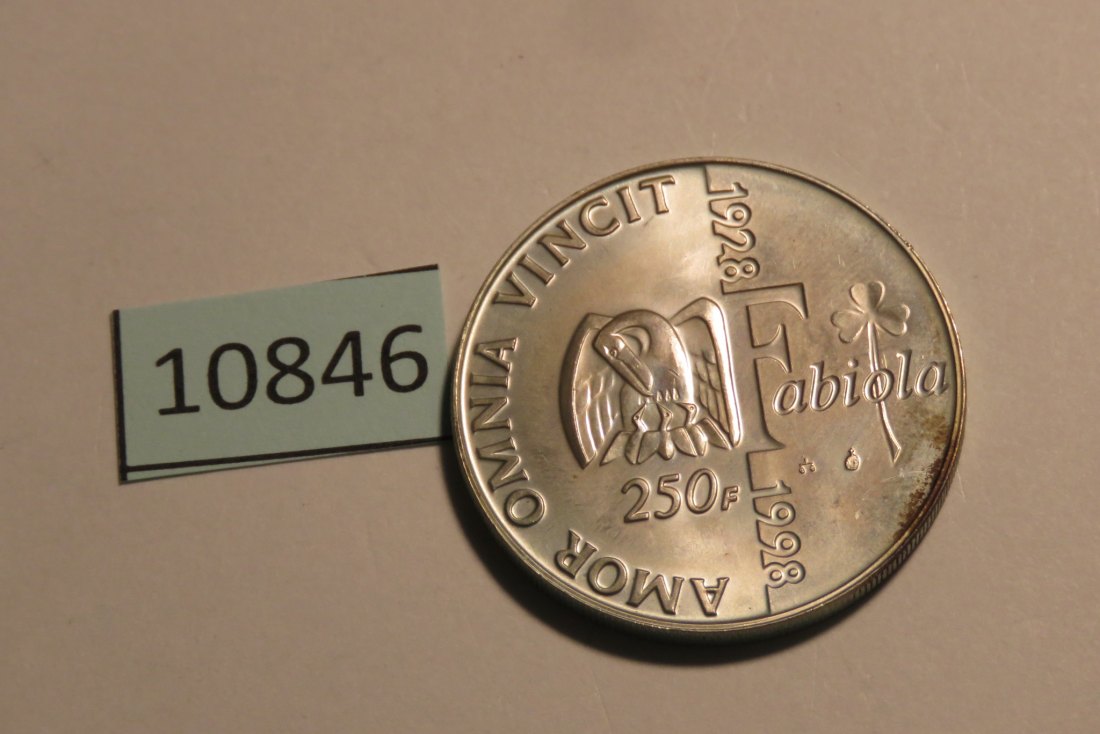  10846 Belgien 1998 - 250 Franc 70 Jahre Fabiola - 18,75 g SILBER 0.925   