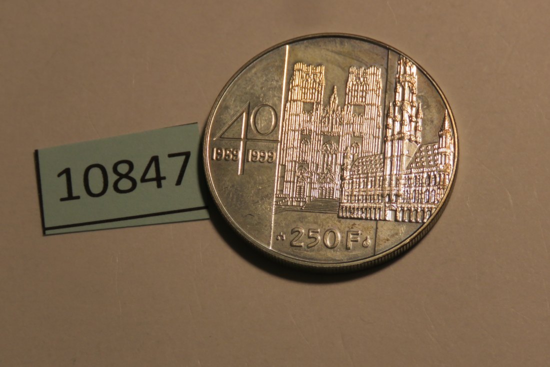  10847 Belgien 1999 - 250 Franc - 40 Jahre Albert + Paola - 18,75 g SILBER 0.925   