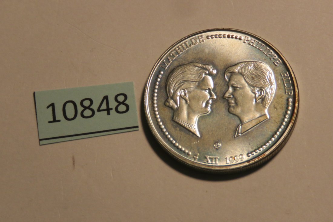  10848 Belgien 1999 - 250 Franc - Filip + Mathilde - 18,75 g SILBER 0.925   