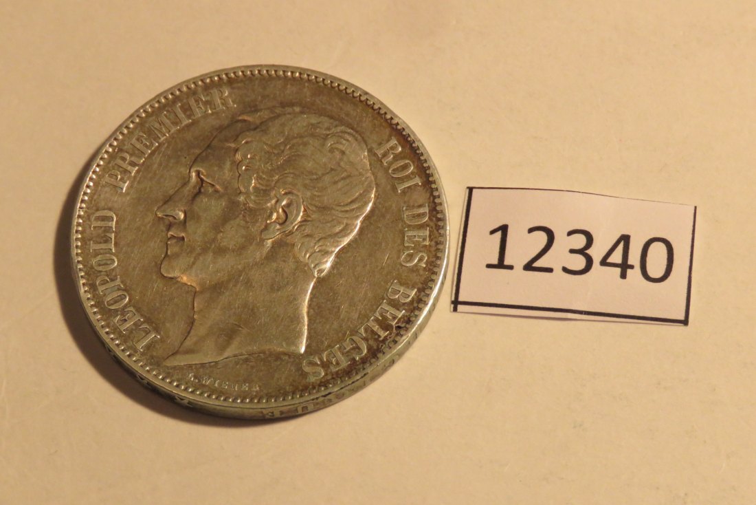  12340 Belgien 1849 - 5 Franc  - 25,0 g SILBER 0.900   
