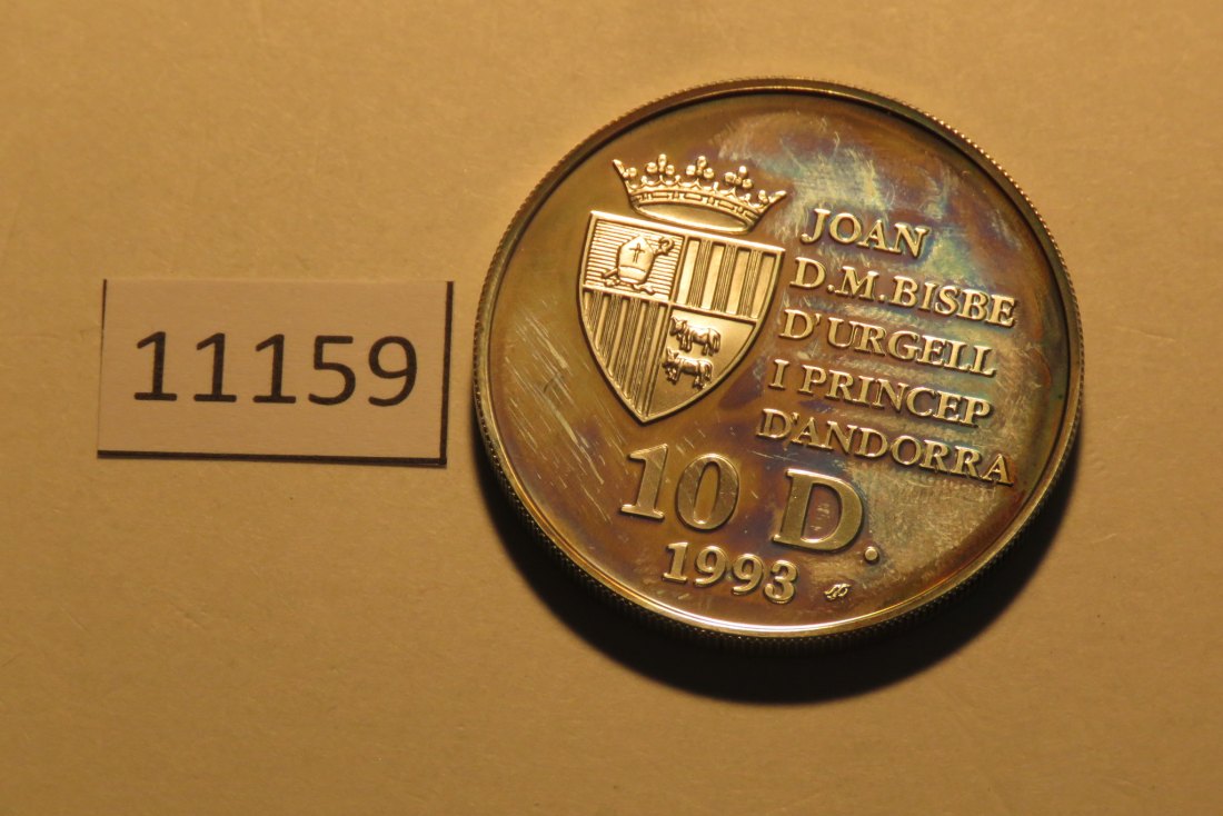  11159 Andorra 1993 - 10 Diners - Fußball WM USA - 31,47 g SILBER 0.925   