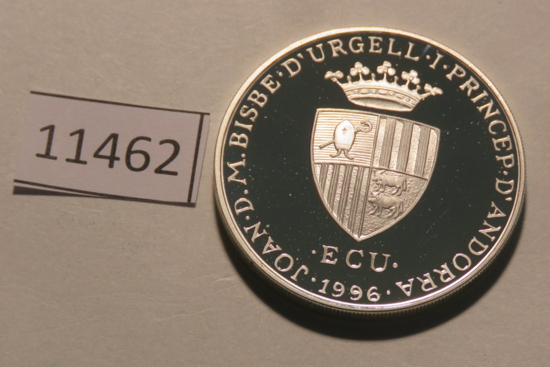  11462 Andorra 1996 - 10 Diners PROOF - Friedrich II. - 31,47 g SILBER 0.925   