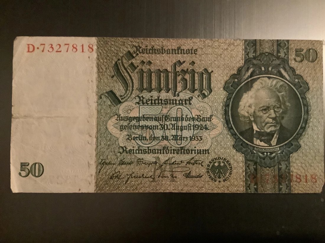 Banknote 50 Reichsmark 1933   