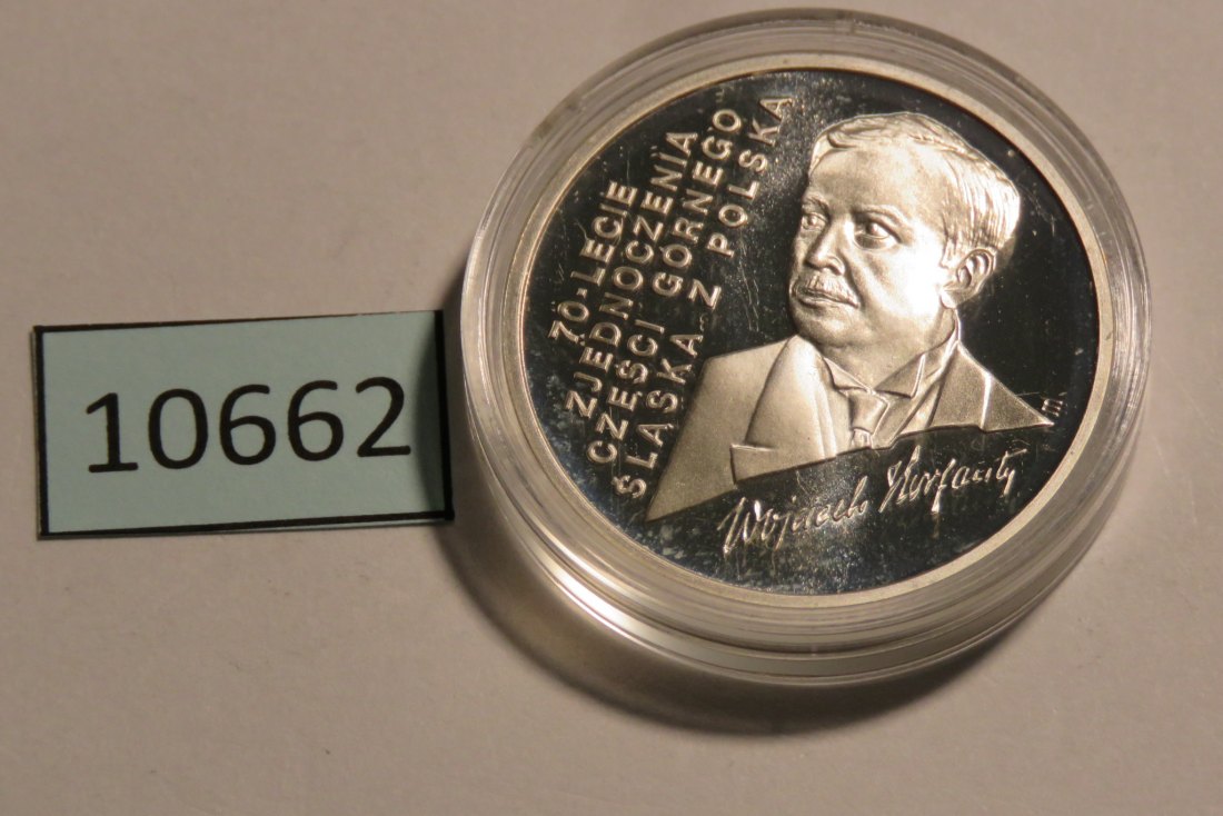  10662 Polen 1992 - 100.000 Zloty - Oberschlesien -  16,5 g SILBER 0.750   