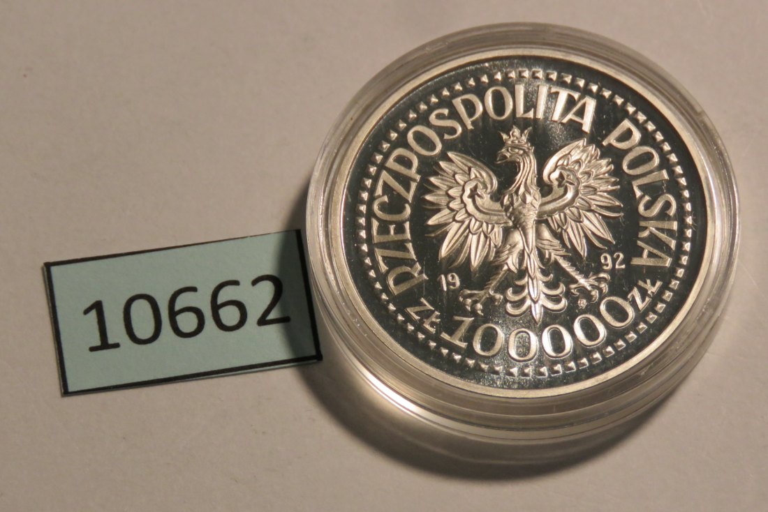  10662 Polen 1992 - 100.000 Zloty - Oberschlesien -  16,5 g SILBER 0.750   