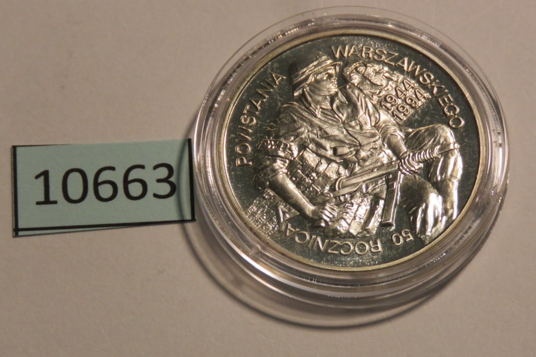  10663 Polen 1994 - 100.000 Zloty - 50 Jahre Warschauer Aufstand -  16,5 g SILBER 0.750   