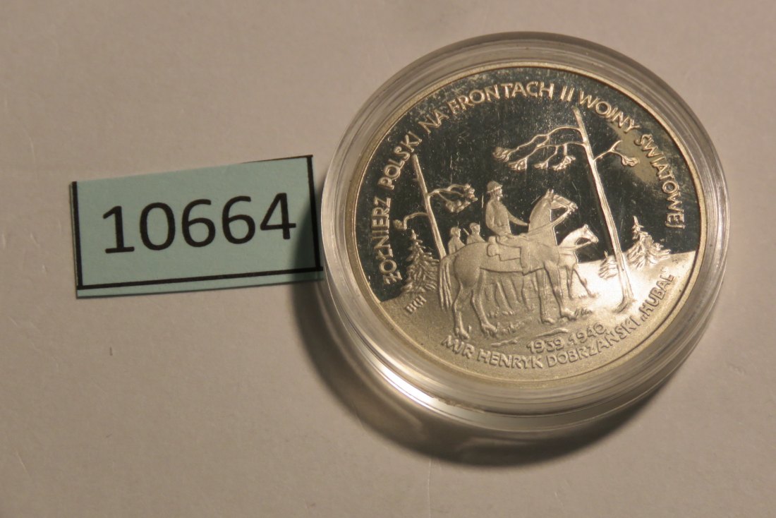  10664 Polen 1991 - 100.000 Zloty - WW II - Kavallerie -  16,5 g SILBER 0.750   