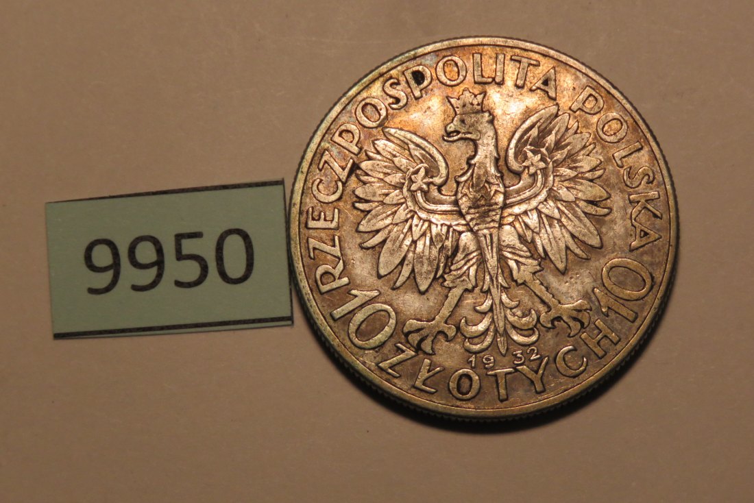  9950 Polen 1932 - 10 Zloty - Jadwiga -  22,0 g SILBER 0.750   