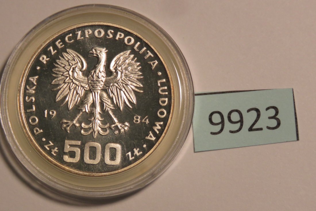  9923 Polen 1984 - 500 Zloty - Schwan -  16,5 g SILBER 0.625   