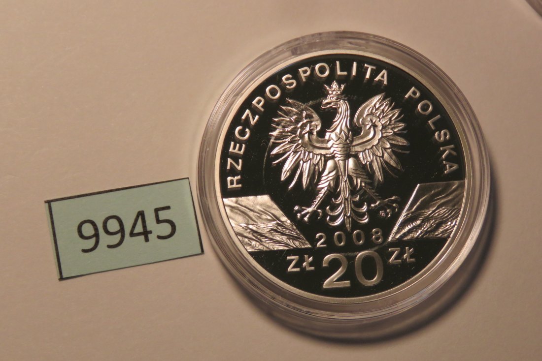  9945 Polen 2008 - 20 Zloty - Falke -  28,28 g SILBER 0.925   