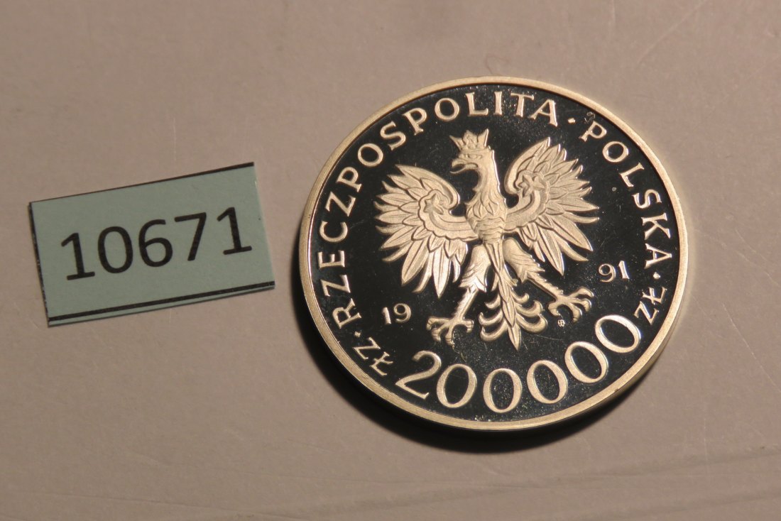  10671 Polen 1991 - 200.000 Zloty - Gen. Okulicki -  19,33 g SILBER 0.999   
