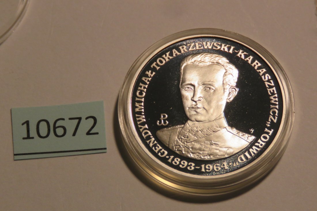  10672 Polen 1991 - 200.000 Zloty - Gen. Tokarczewski -  19,33 g SILBER 0.999   