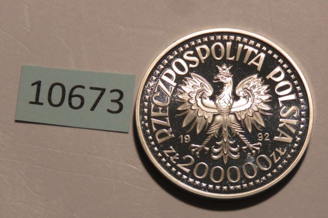  10673 Polen 1991 - 200.000 Zloty - WW II - Schiffskonvois -  16,5 g SILBER 0.750   