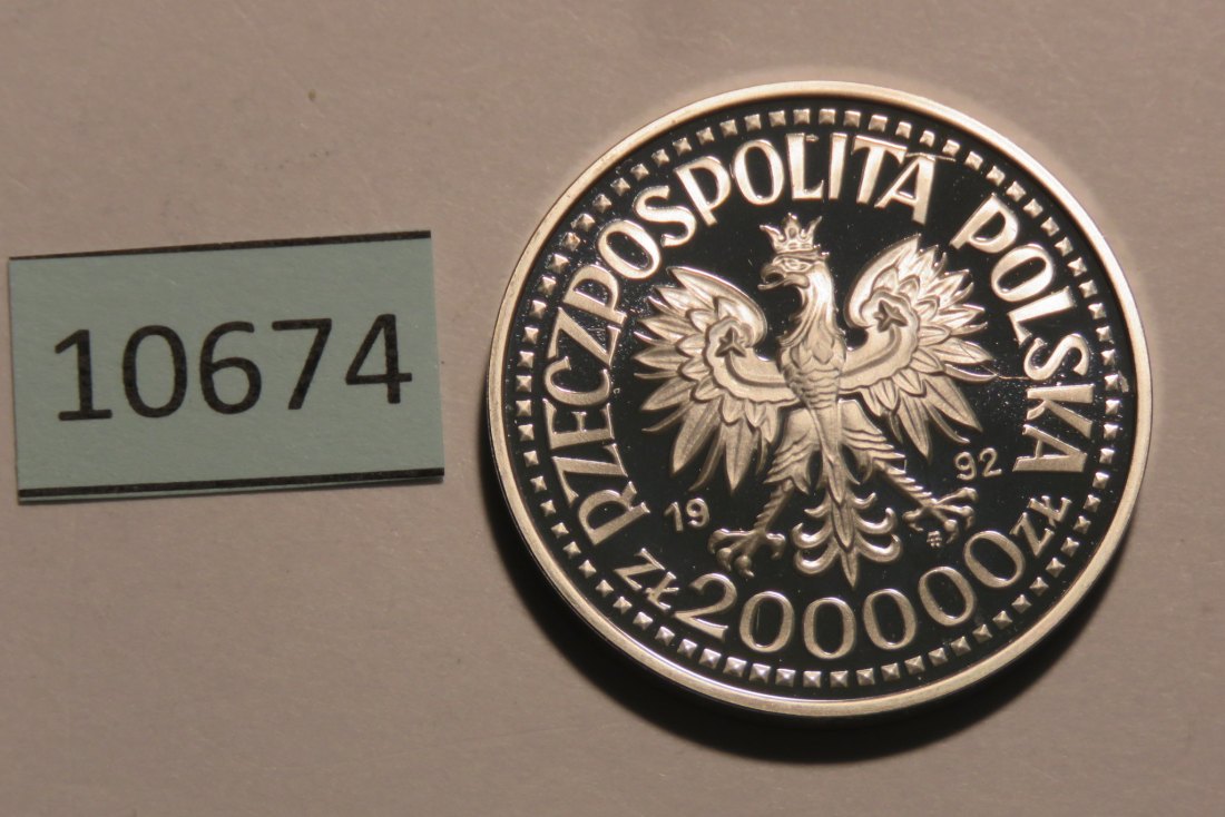  10674 Polen 1992 - 200.000 Zloty - St. Staszic -  16,5 g SILBER 0.750   