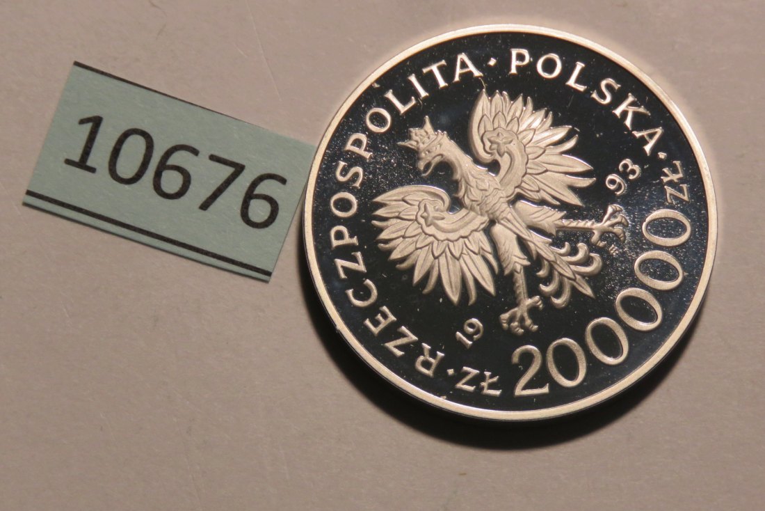  10676 Polen 1993 - 200.000 Zloty - 750 Jahre Szczecin -  16,5 g SILBER 0.750   