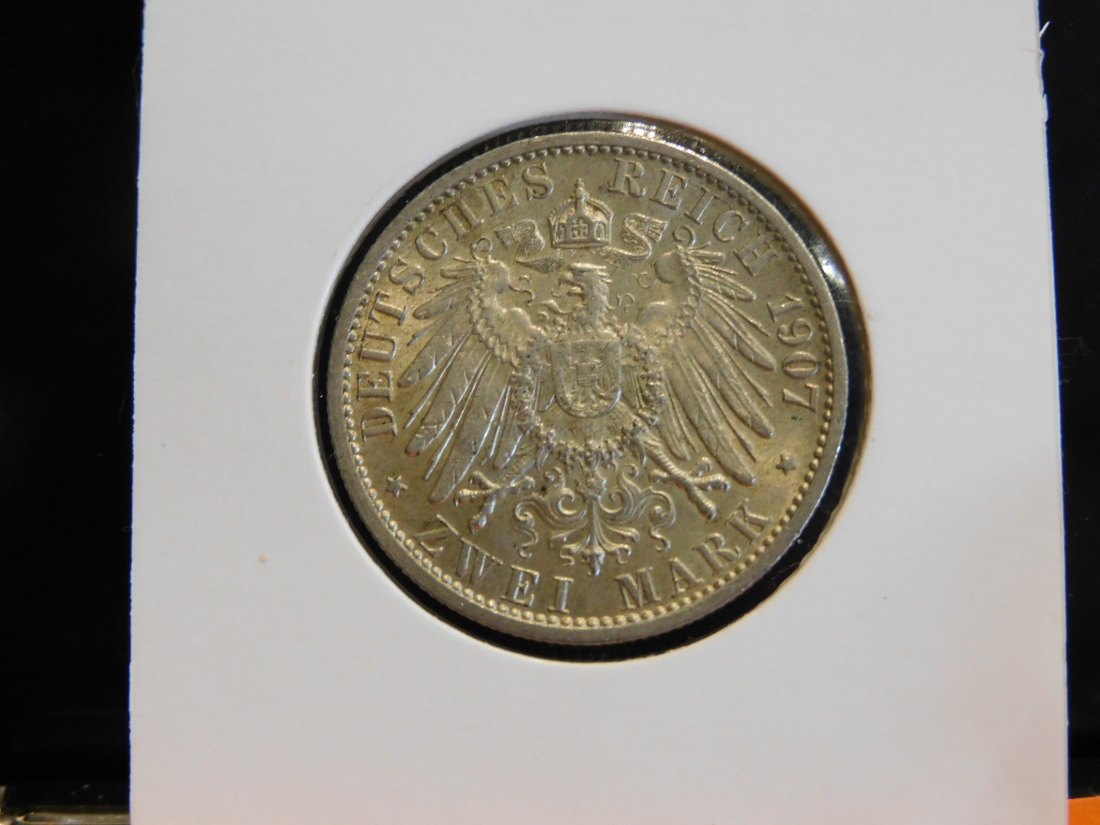  GERMANY 2 MARK 1907 PRUSSIA.GRADE-PLEASE SEE PHOTOS.   