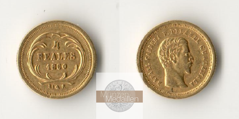  Guatemala 4 Reales  1860 MM-Frankfurt Feingold: 0,74g   
