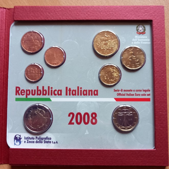  Italien Offizieller Euro-KMS 2008 im Original-Folder Stempelglanz   