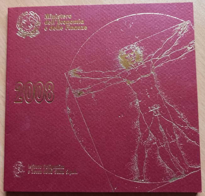  Italien Offizieller Euro-KMS 2008 im Original-Folder Stempelglanz   