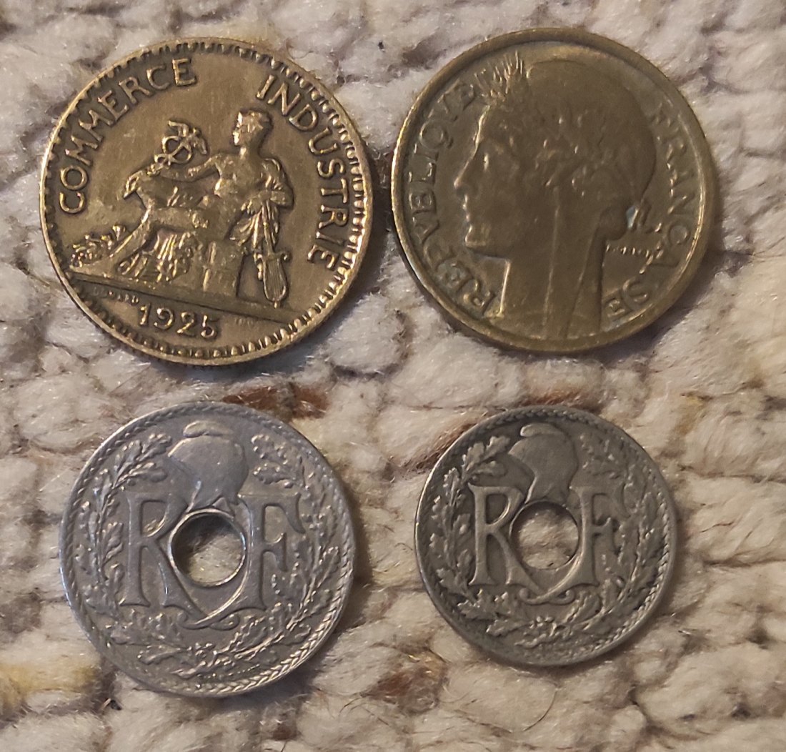  Set 006: Frankreich Münzlot mit 4 älteren Münzen   