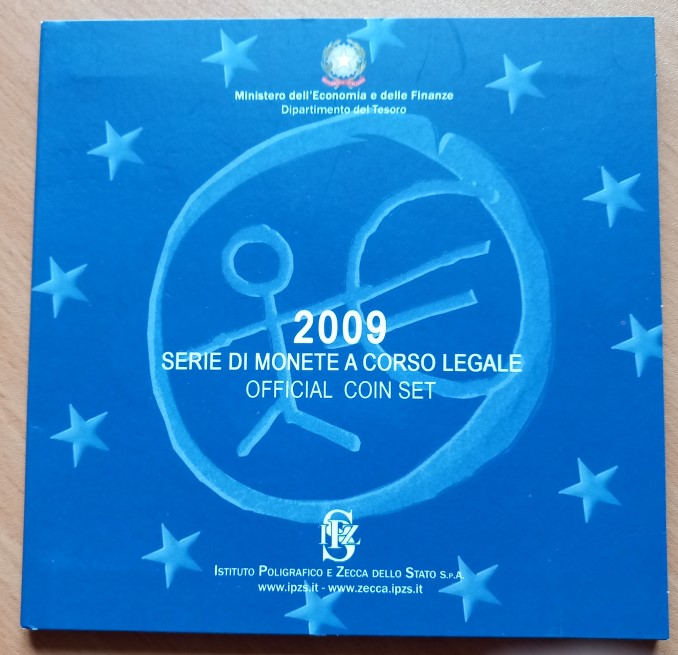  Italien Offizieller Euro-KMS 2009 im Original-Folder Stempelglanz plus 2 Euro WWU   