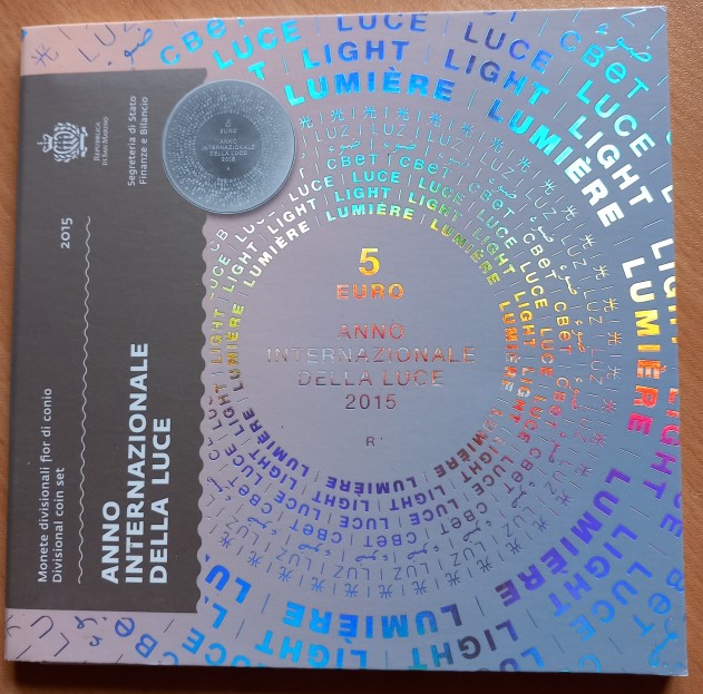  San Marino  Offizieller Euro-KMS 2015 im Original-Folder Stempelglanz plus 5 Euro Silber   