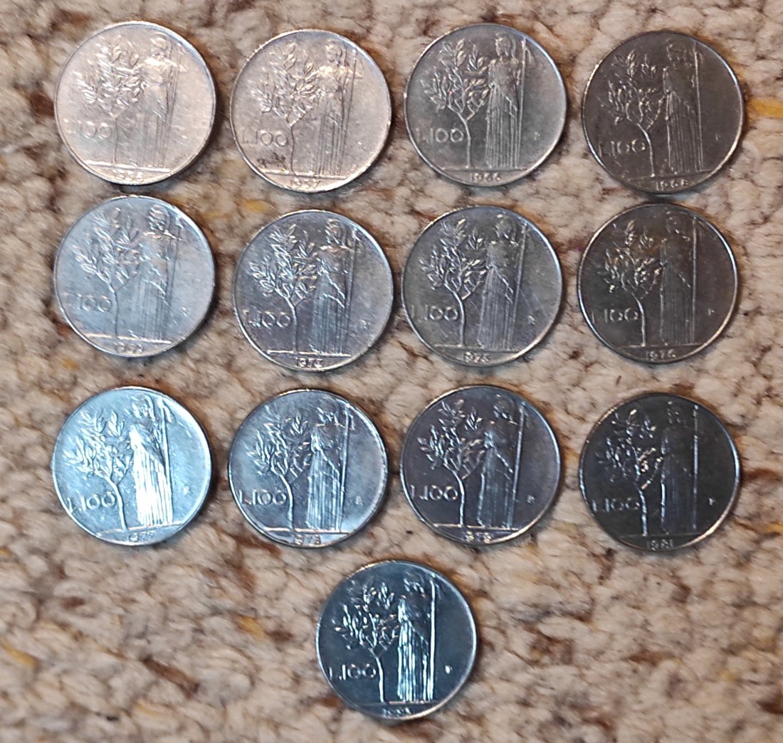  Set 011: Italien 13 x 100 Lire   