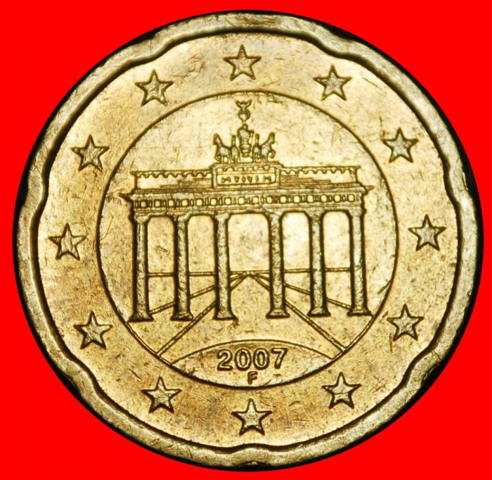  Ⰿ NORDIC GOLD (2002-2026): GERMANY ★ 20 EURO CENTS 2007F BADEN-WUERTTEMBERG★LOW START★ NO RESERVE!   
