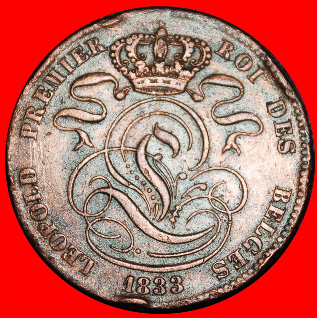  Ⰿ LION 1831 (1811-1860): BELGIUM ★ 5 CENTIMES 1833! LEOPOLD I (1831-1865)! ★LOW START ★ NO RESERVE!   
