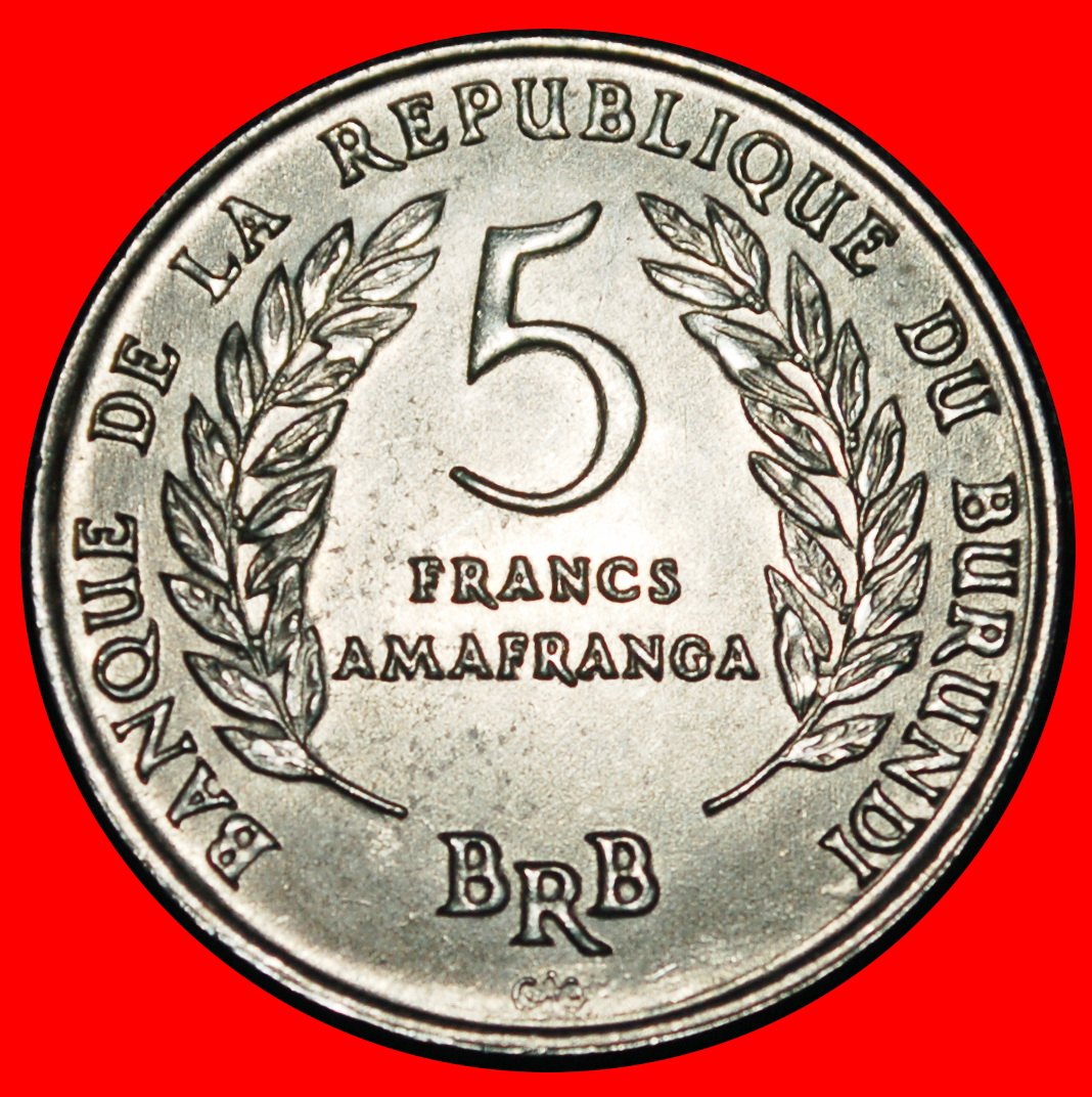  Ⰿ BELGIEN (1967-1971): BURUNDI ★ 5 FRANCS 1971 STG STEMPELGLANZ! STERNE UND EICHE!★OHNE VORBEHALT!   