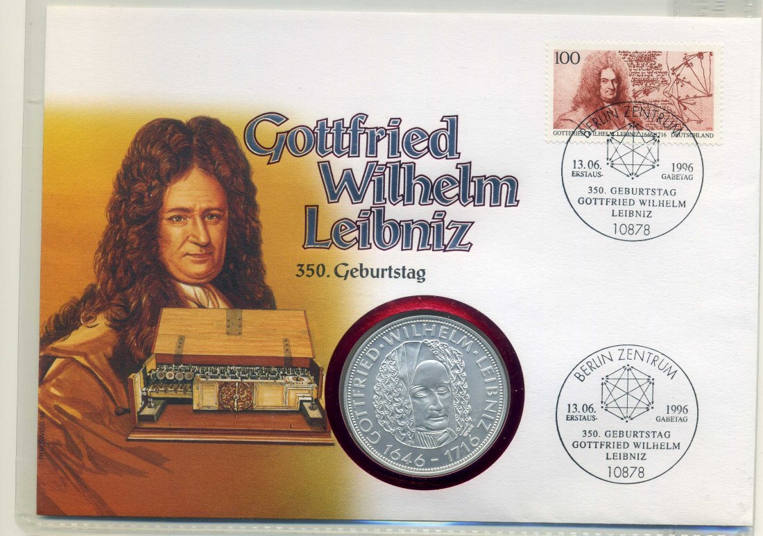  5 DM Leibniz als 1 Unze Feinsilber Prägung stempelglanz   