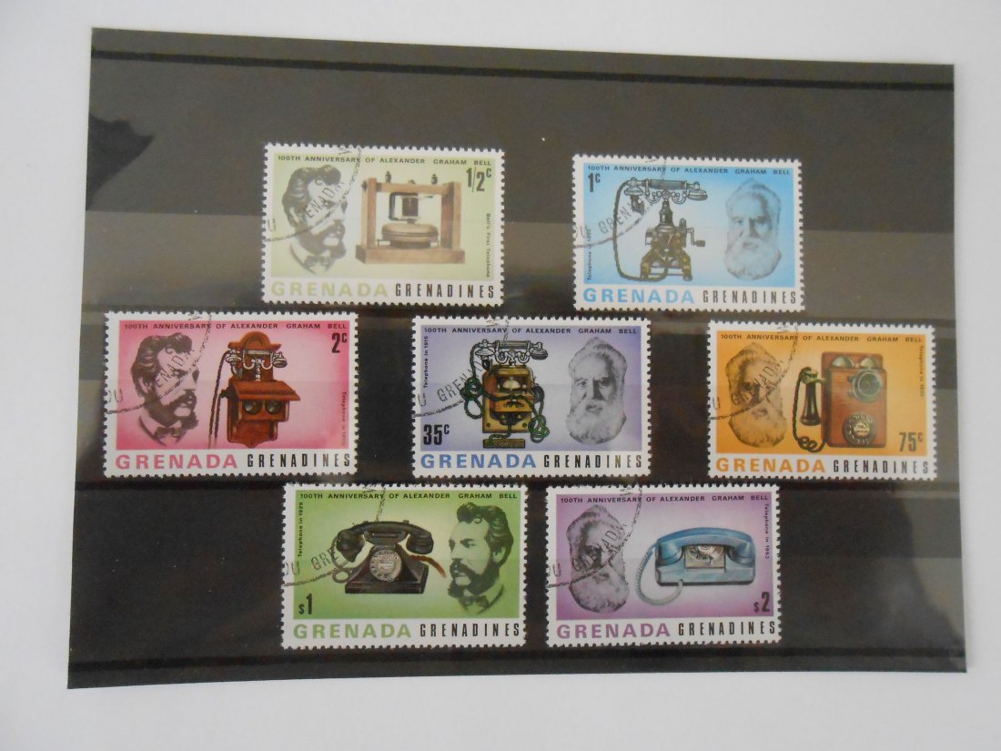  Briefmarken Grenada 1977  -Erfindung des Telefons-  (69)   