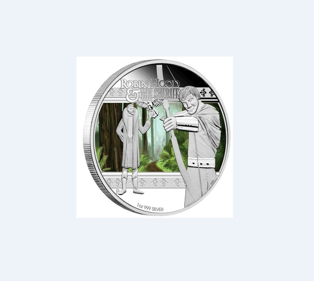  - kirofa - TUVALU-2011- Robin Hood & The Sheriff - 1 OZ SILVER 999 PROOF.PP.   