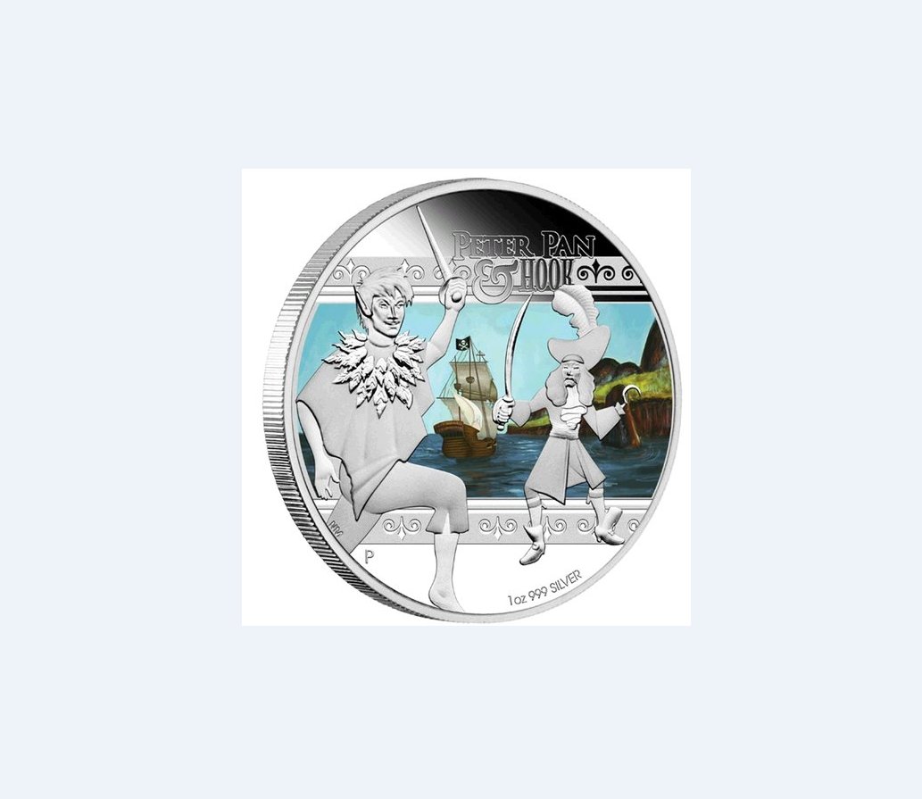  - kirofa - TUVALU-2011- PETER PAN & HOOK - 1 OZ SILVER 999 PROOF.PP.   