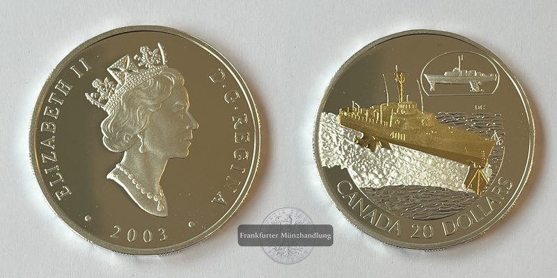 Kanada 20 Dollar 2003 Transportation Series FHE-400 FM-Frankfurt Feinsilber: 28,7g   