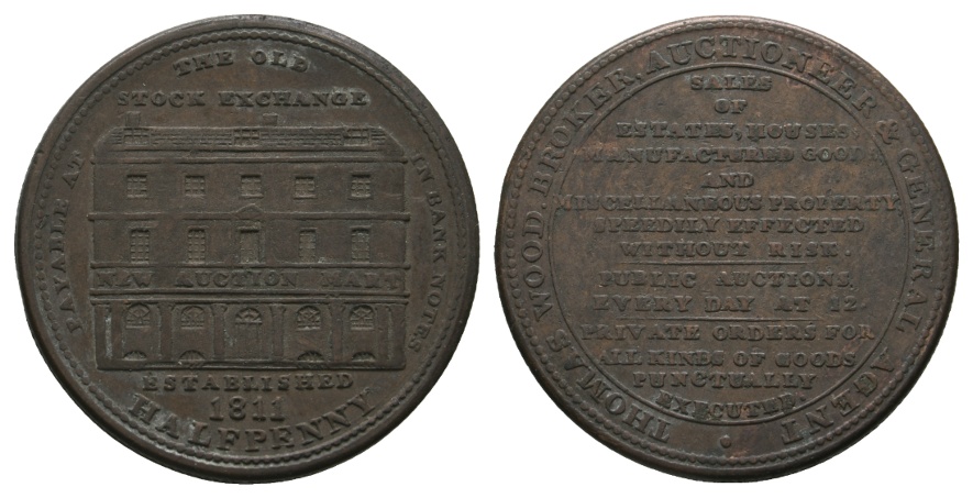  Großbritannien, Token 1/2 Halfpenny 1811, Kupfer   
