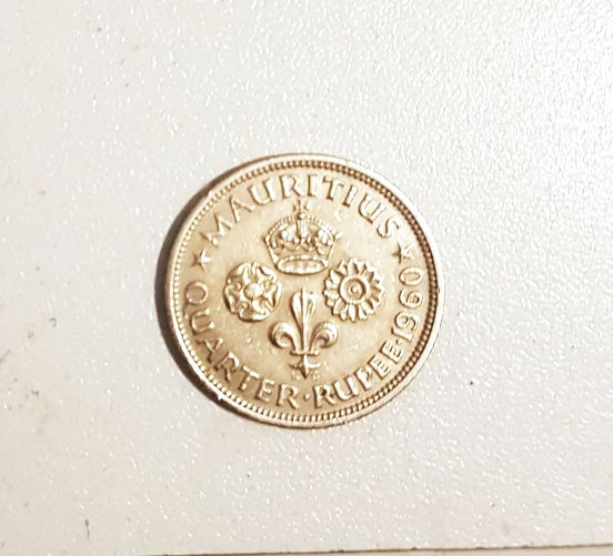 Mauritius Quarter Rupee 1960 UNC   