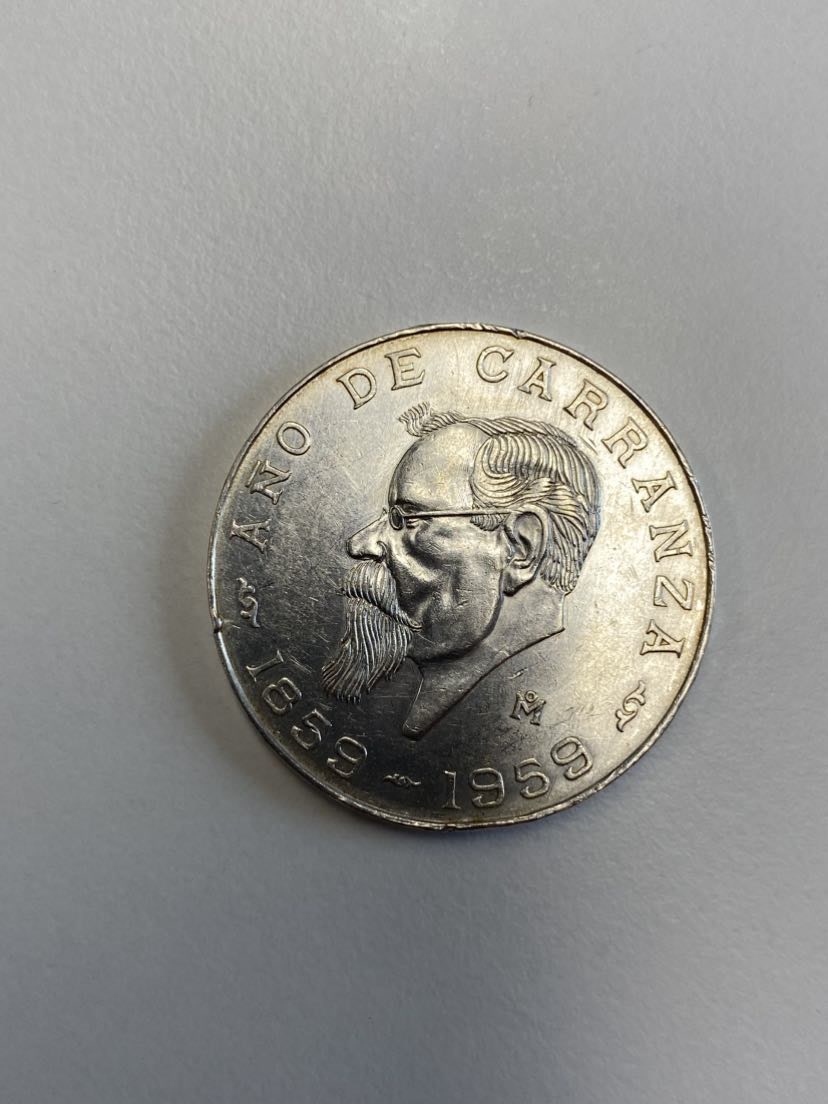  gujo68 - Mexiko 5 Pesos Carranza 1959, Silber   