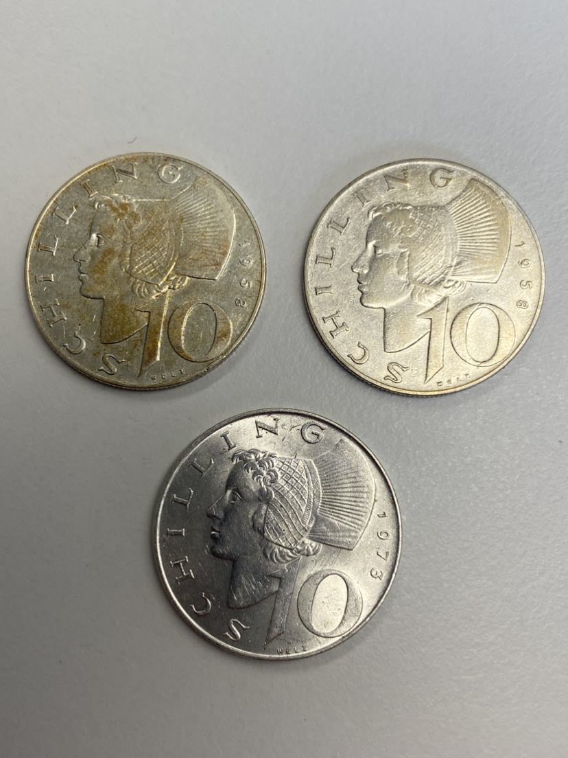  gujo68 - Österreich 3x 10 Schilling 2. Republik, Silber   