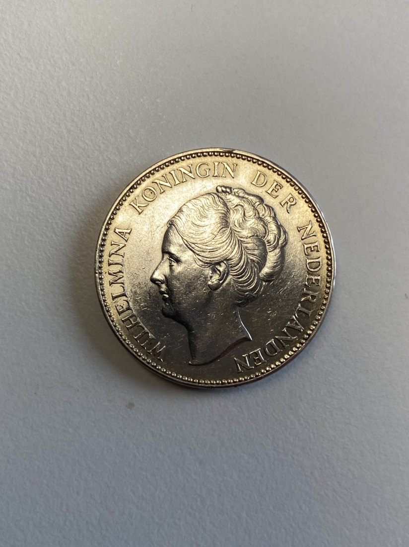  gujo68 - Niederlande 1 Gulden Königin Wilhelmina 1940, Silber   
