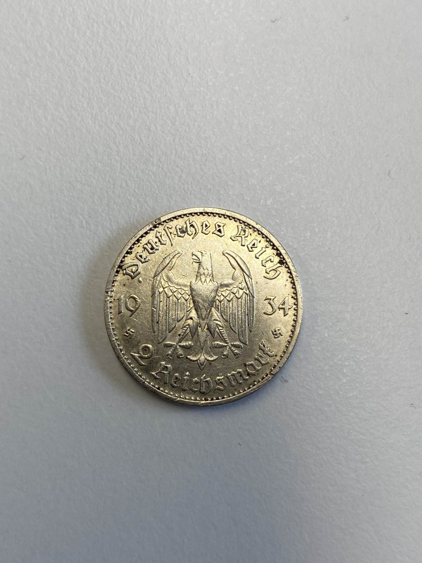  gujo68 - Deutschland 2 Reichsmark Kirche mit Datum 1934 D, Silber   