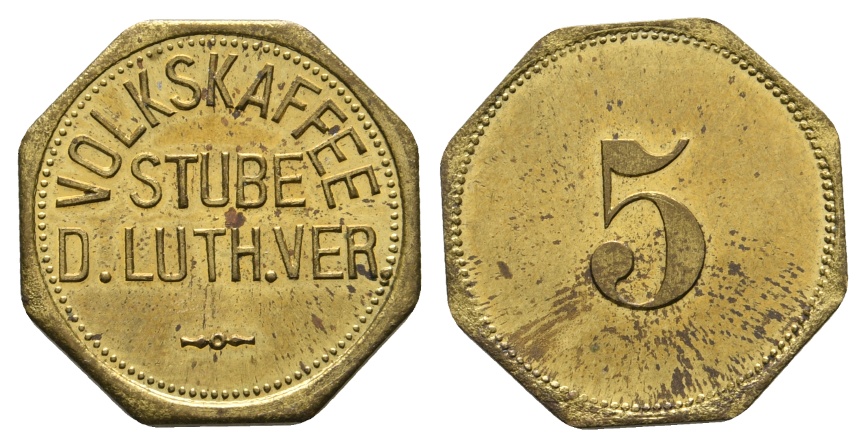  Bayern, Auerbach, Volkskaffee Stube D. Luth.Ver.; WZ: 5; Menzel -   