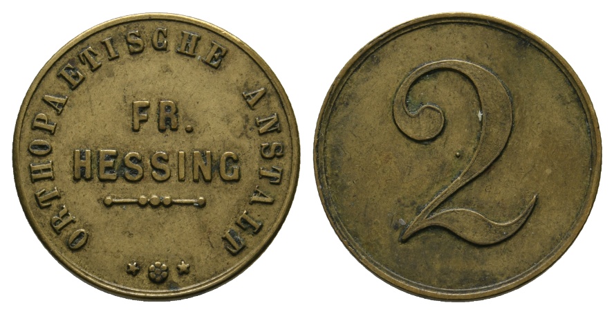  Bayern, Augsburg, Orthopaetische Anstalt Fr. Hessing, WZ: 2; Menzel -   