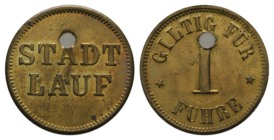  Bayern, Lauf, Giltig für 1 Fuhre; Menzel 14378 (gelocht)   